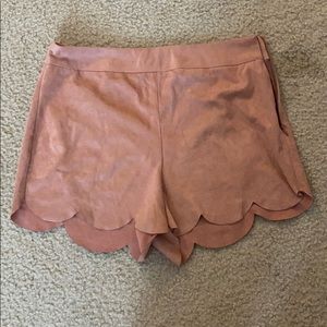 High rise faux suede shorts